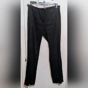 Antonio Melani Kendall Straight Stretch Linen Blend Pants Sz 10 Black NWT $129
